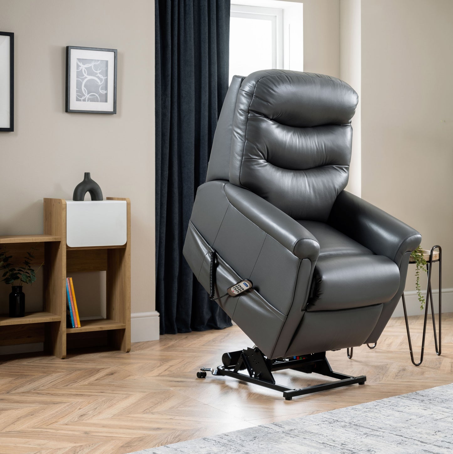 Celebrity Hollingwell Dual Motor Rise And Recliner Leather Armchair With Lumbar & Headrest Adjustment Option VAT FREE