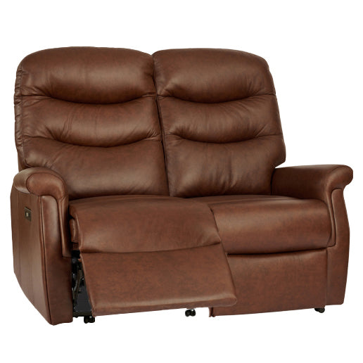 Celebrity Hollingwell Two Seater Electric Powered Reclining Leather Sofa With Lumbar & Headrest Adjustment Option