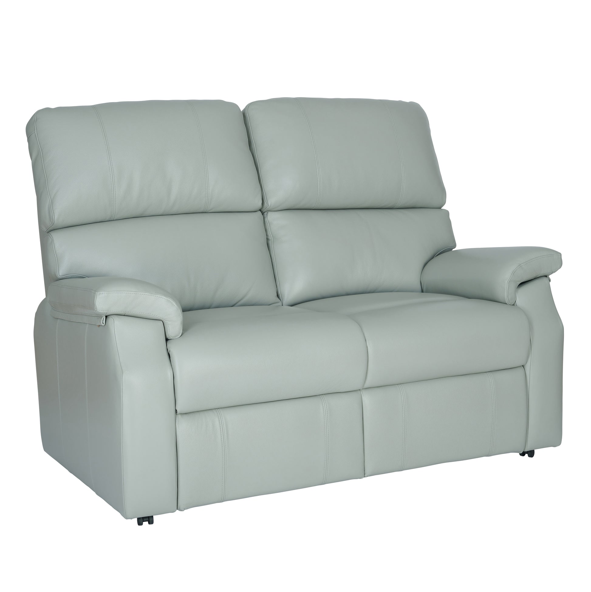 Light gray leather celebrity newstead sofa on a white background