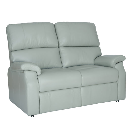 Light gray leather celebrity newstead sofa on a white background