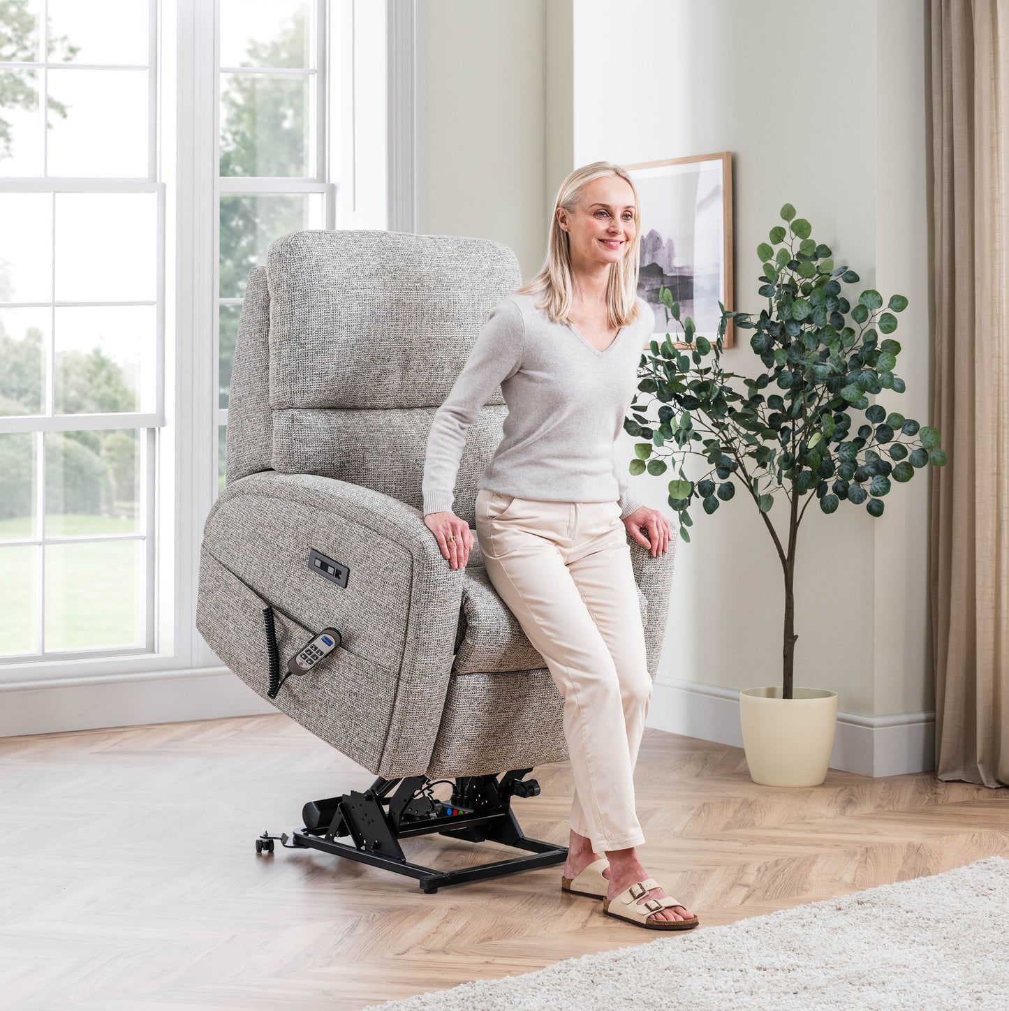 Celebrity Southwell Cloud Zero Triple Motor Rise And Recliner Fabric Armchair With Mammoth Foam & Lumbar & Headrest Adjustment Option VAT FREE