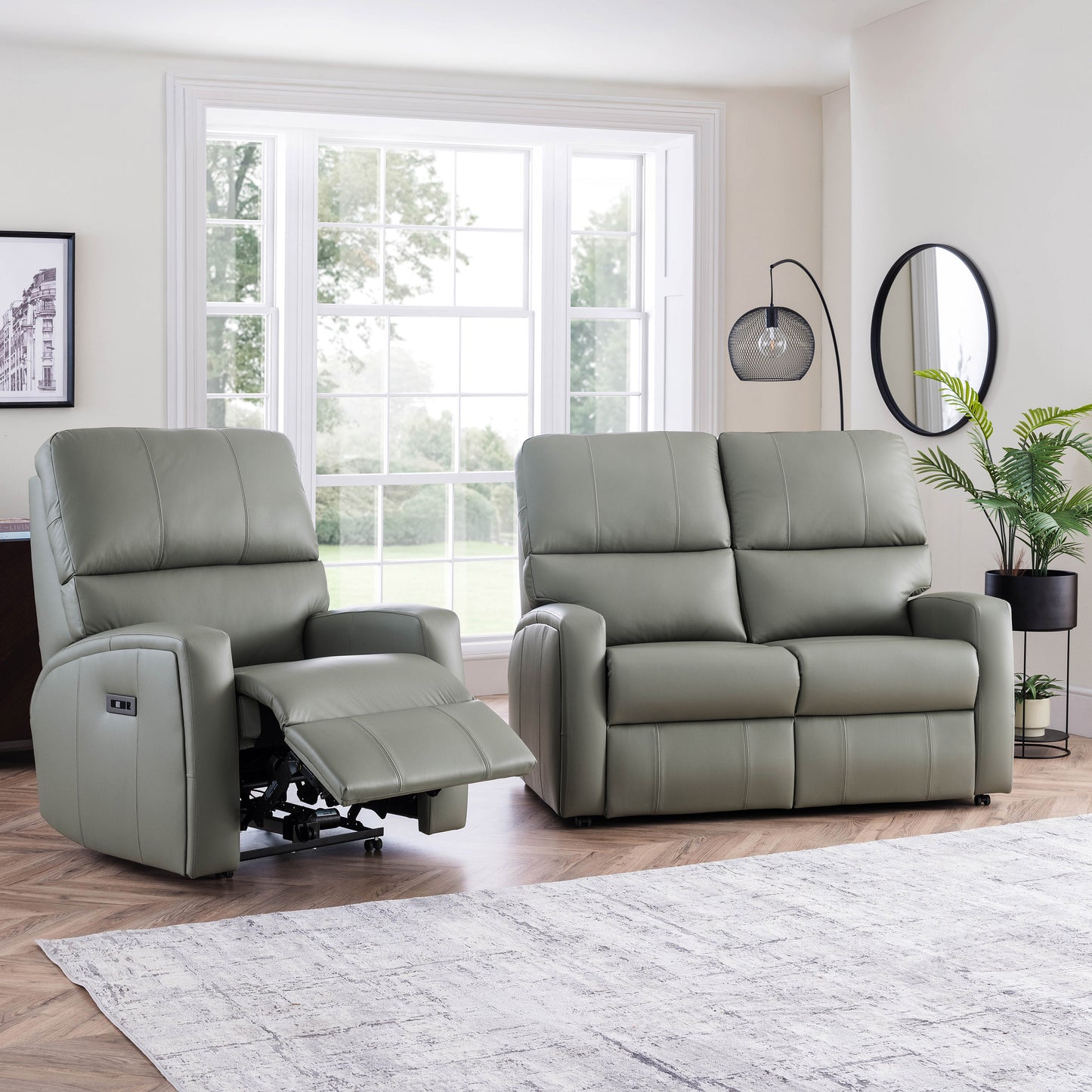 Celebrity Southwell Three Seater Manual Reclining Leather Sofa