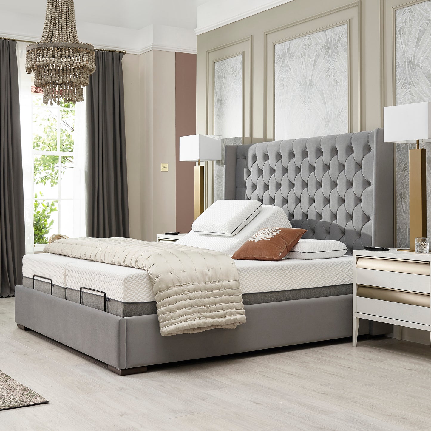 Premium Upholstered Opera Kensington Adjustable Bed Frame Base Only VAT FREE