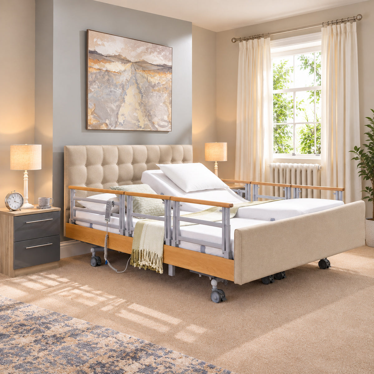 Opera Signature Comfort Plus Dual With Side Rails Profiling High Low Home Care Adjustable Bed With A Choice Of Mattresses VAT FREE