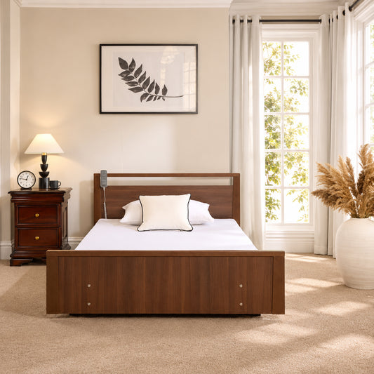 Opera Solo Low Footboard Profiling High Low Floor Bed Home Care Adjustable Bed With A Choice Of Mattresses VAT FREE