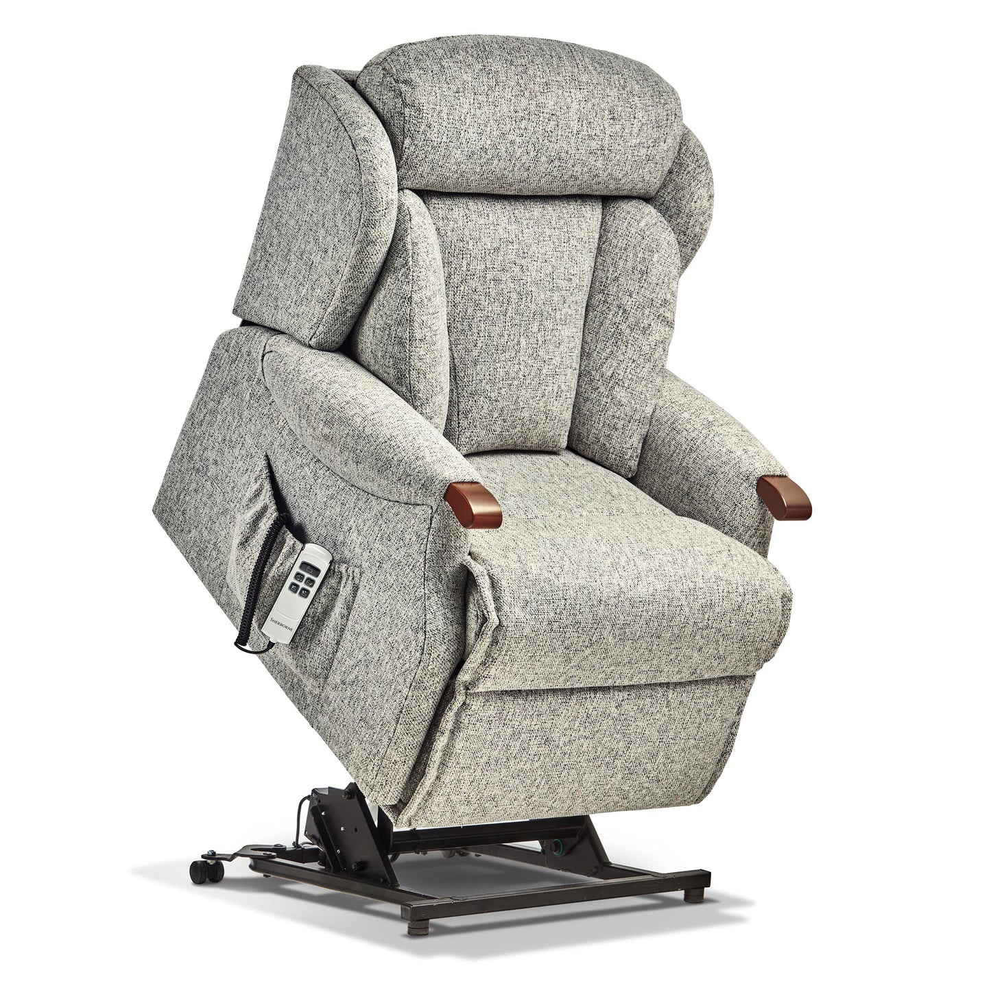 Sherborne Cartmel Knuckle Dual Motor Fabric Riser Recliner Armchair With Lumbar & Headrest Adjustment Option VAT FREE