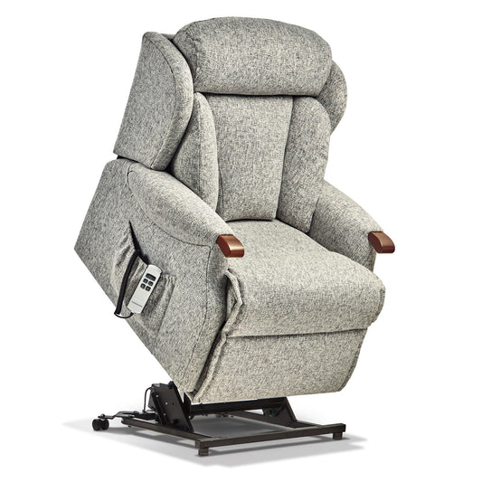 Sherborne Cartmel Knuckle Dual Motor Fabric Riser Recliner Armchair With Lumbar & Headrest Adjustment Option VAT FREE