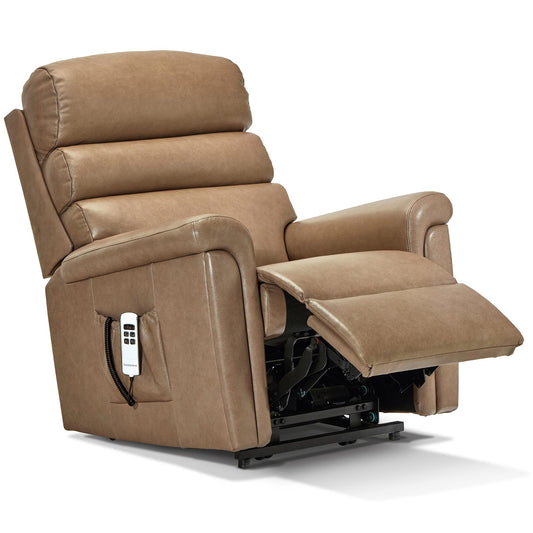 Sherborne Comfi-Sit Electric Powered Recliner Leather Armchair With Headrest Adjustment Option