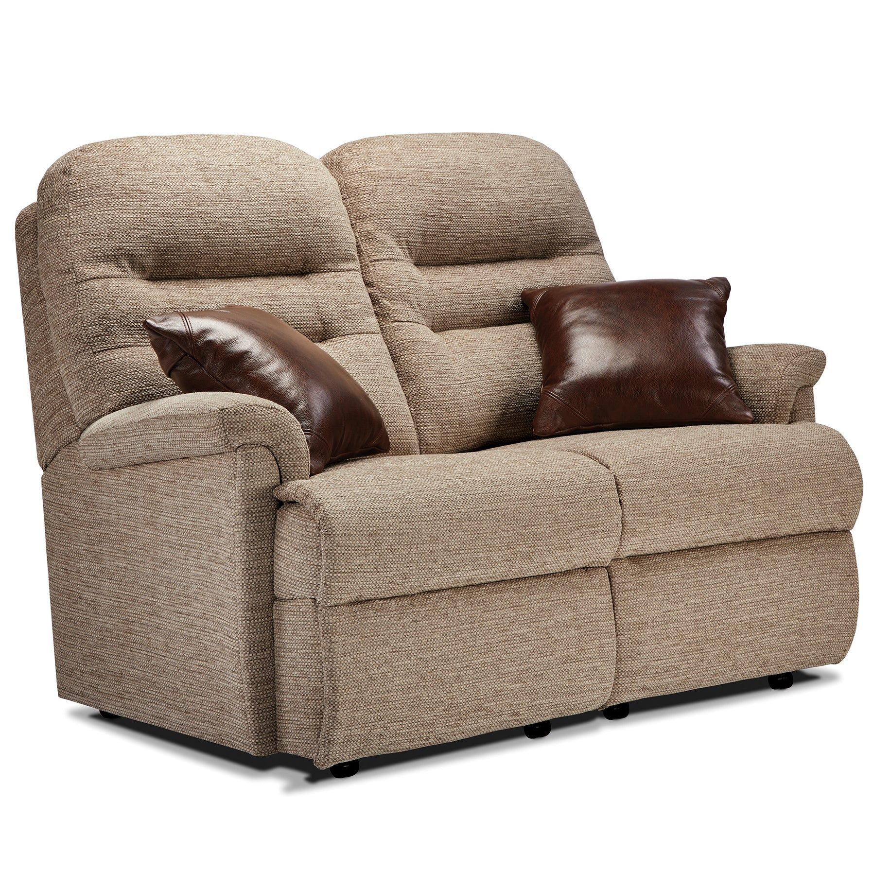 Sherborne Keswick Beige sofa with brown cushions on a white background