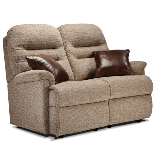 Sherborne Keswick Beige sofa with brown cushions on a white background