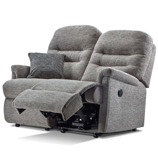 Gray Sherborne Keswick recliner chair with a pillow on a white background