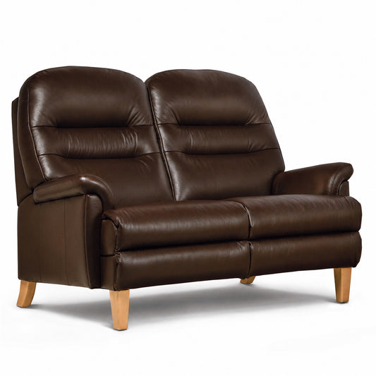 Sherborne Keswick Fireside Classic Fixed Leather Two Seater Sofa