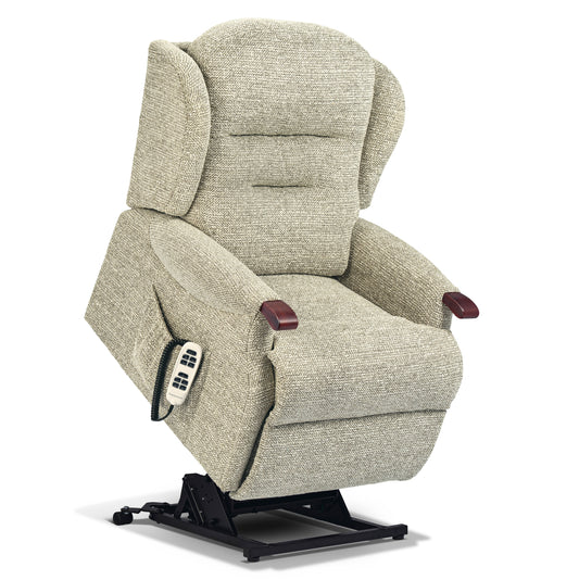 Sherborne Newbury Knuckle Dual Motor Fabric Riser Recliner Armchair With Lumbar & Headrest Adjustment Option VAT FREE