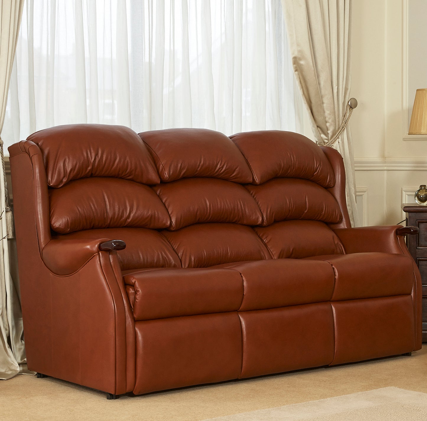 Celebrity Westbury Three Seater Fixed Leather Sofa