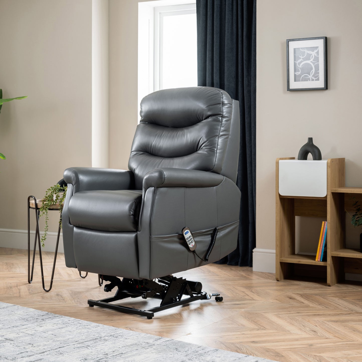 Celebrity Hollingwell Cloud Zero Triple Motor Rise And Recliner Leather Armchair With Lumbar & Headrest Adjustment Option VAT FREE