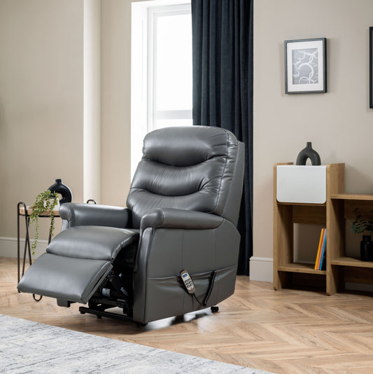Celebrity Hollingwell Electric Powered Recliner Leather Armchair With Lumbar & Headrest Adjustment Option