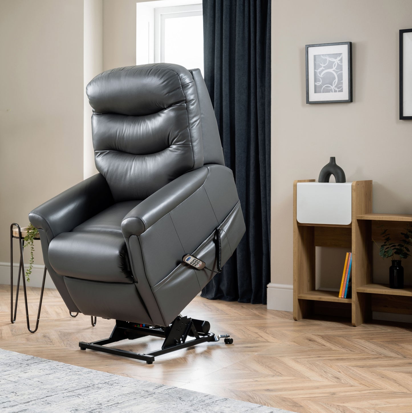 Celebrity Hollingwell Dual Motor Rise And Recliner Leather Armchair With Lumbar & Headrest Adjustment Option VAT FREE