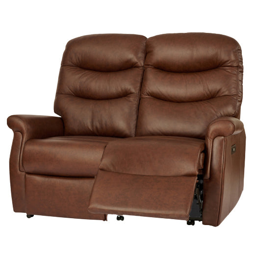 Celebrity Hollingwell Two Seater Electric Powered Reclining Leather Sofa With Lumbar & Headrest Adjustment Option
