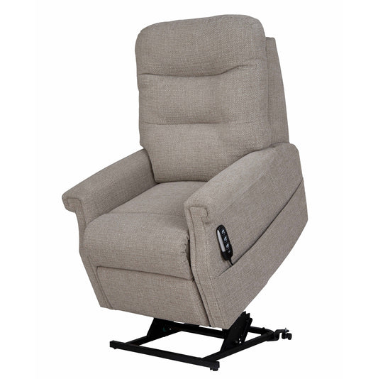 riser recliner in grey on a white background