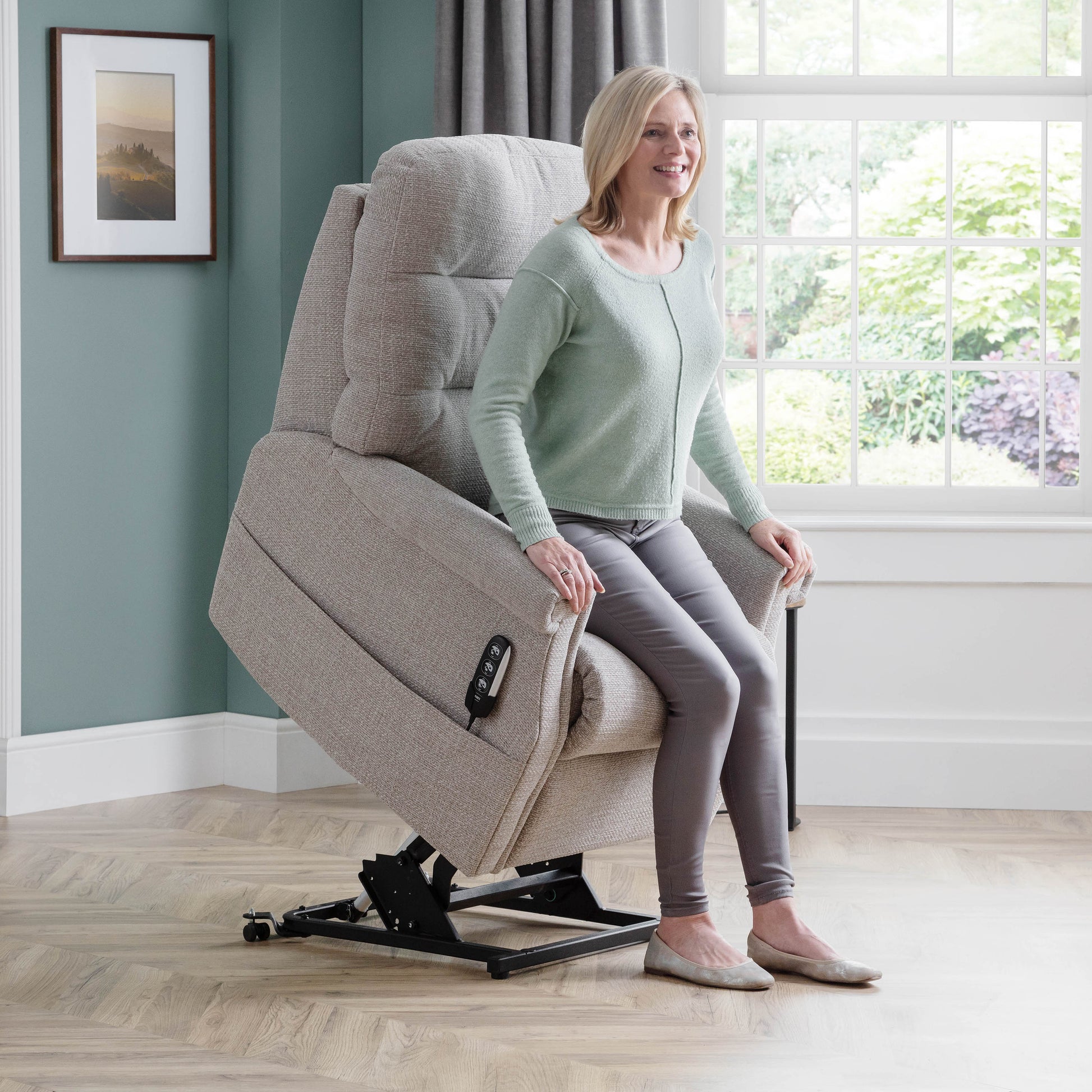 Celebrity Sandhurst Riser Recliner Lady In Raised Position