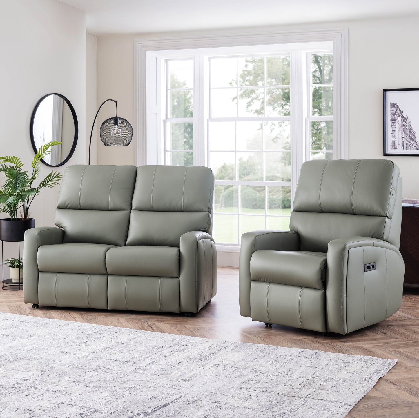 Celebrity Southwell Three Seater Manual Reclining Leather Sofa