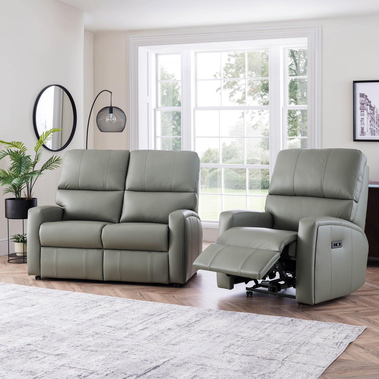 Celebrity Southwell Three Seater Manual Reclining Leather Sofa
