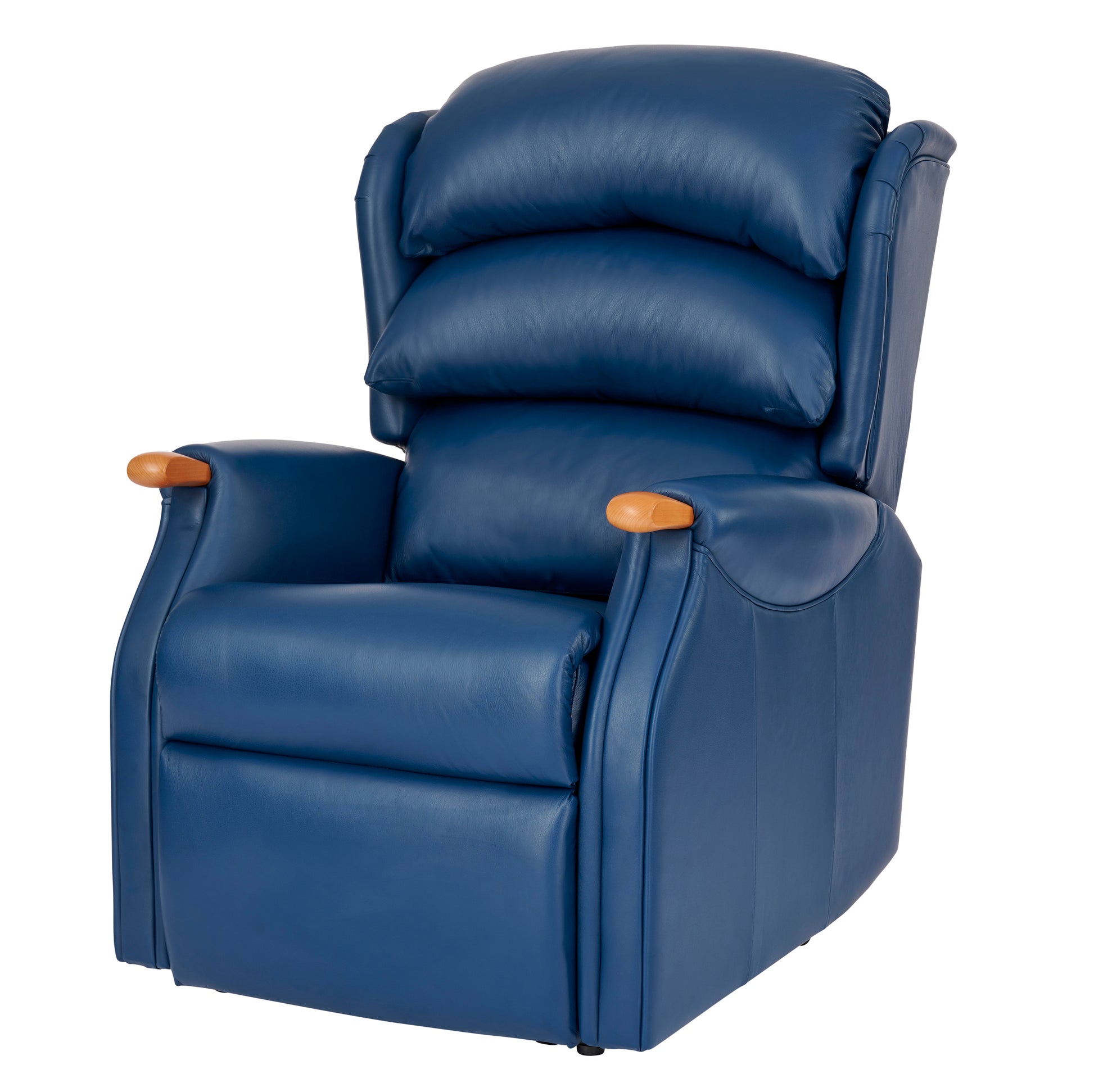 Blue leather Celebrity Westbury chair on a white background