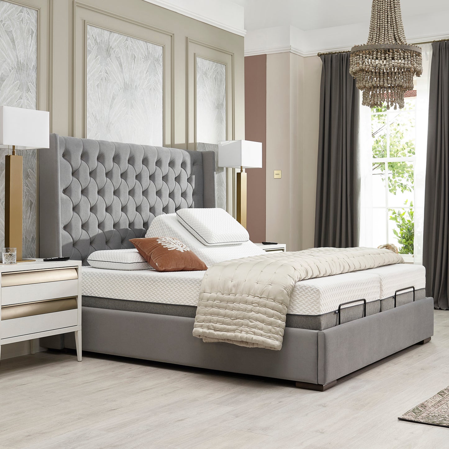 Premium Upholstered Opera Kensington Adjustable Bed Frame Base Only VAT FREE