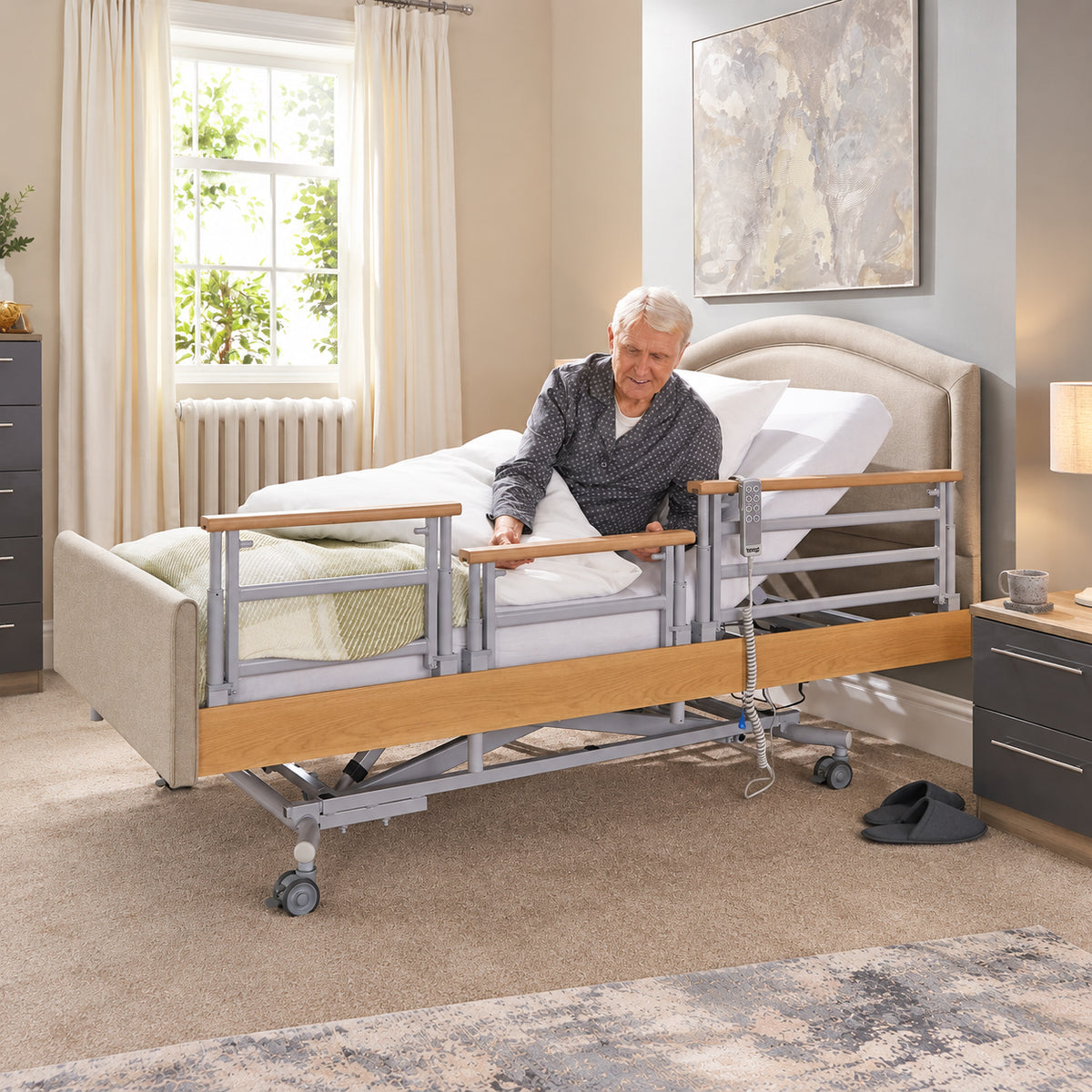 Opera Signature Comfort Plus With Side Rails Profiling High Low Home Care Adjustable Bed With A Choice Of Mattresses VAT FREE