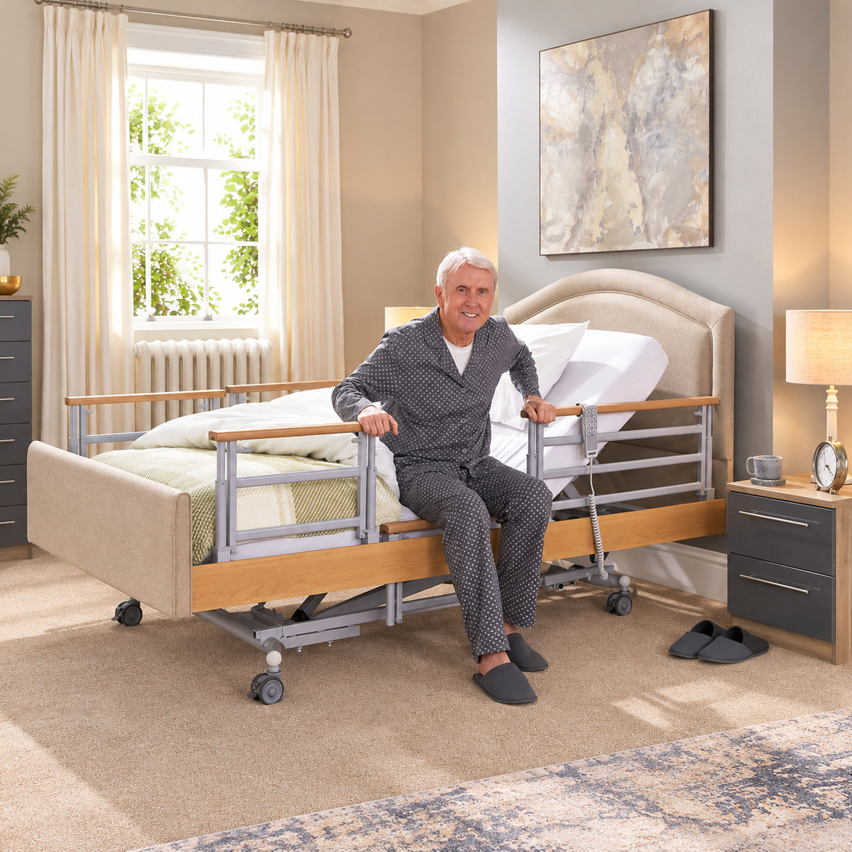 Opera Signature Comfort Plus With Side Rails Profiling High Low Home Care Adjustable Bed With A Choice Of Mattresses VAT FREE