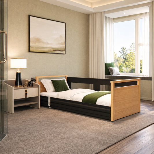 Opera Solo Safeside Profiling High Low Floor Bed Home Care Adjustable Bed With A Choice Of Mattresses VAT FREE