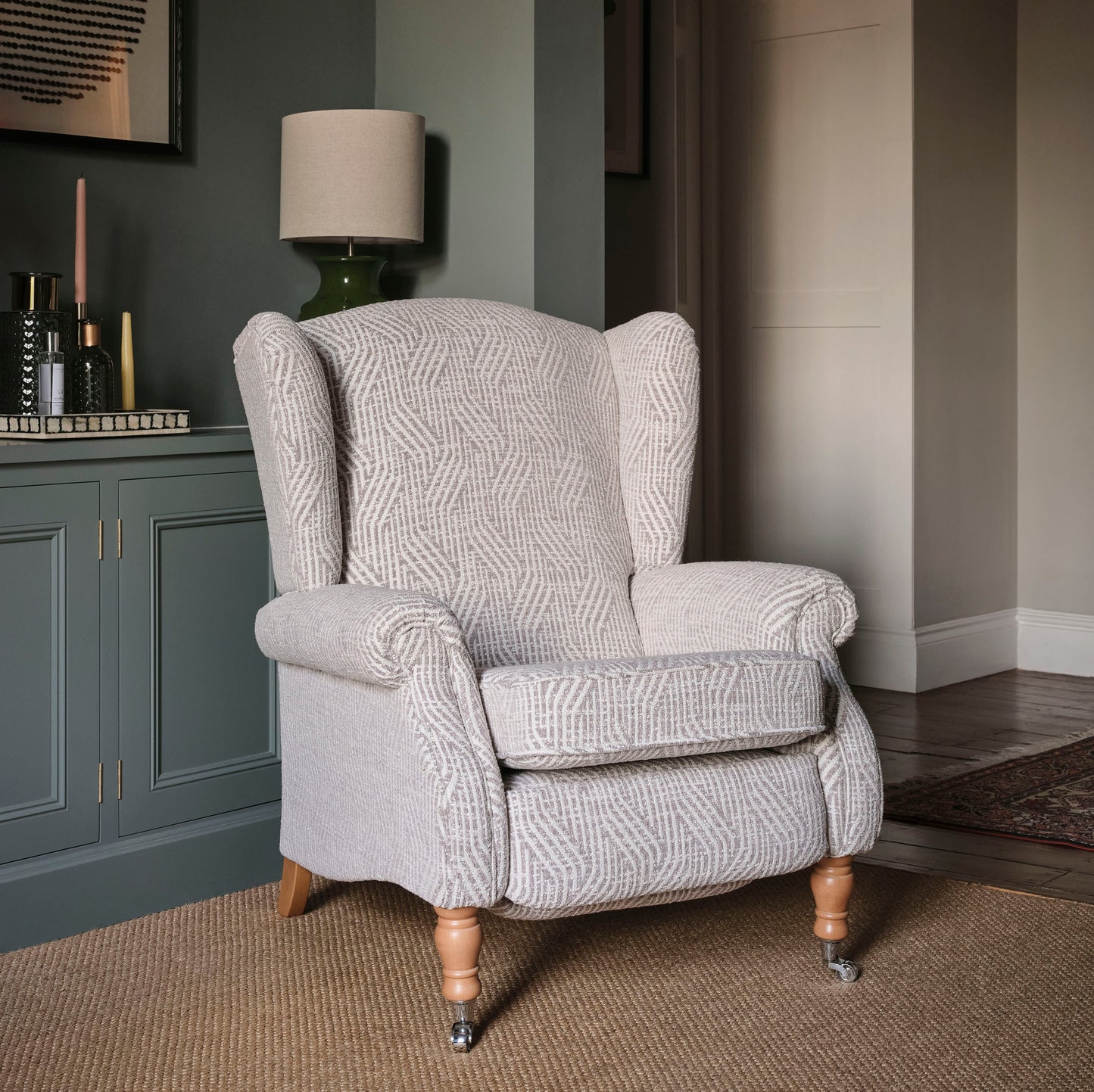 Parker Knoll Chatsworth Fabric Electric Power Recliner Wing Back Chair