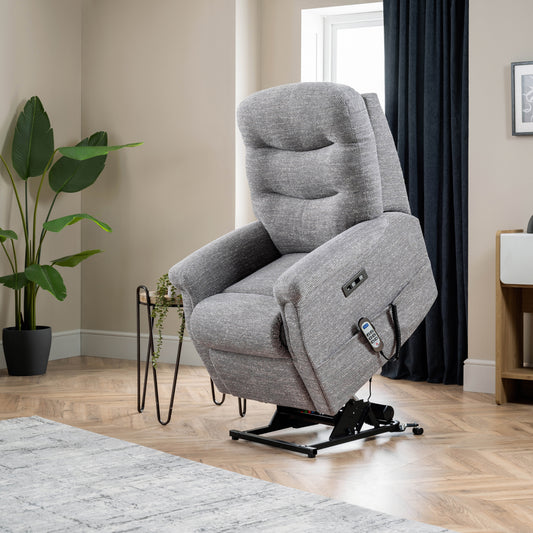Celebrity Hollingwell Dual Motor Rise And Recliner Fabric Armchair With Mammoth Foam & Lumbar & Headrest Adjustment Option VAT FREE