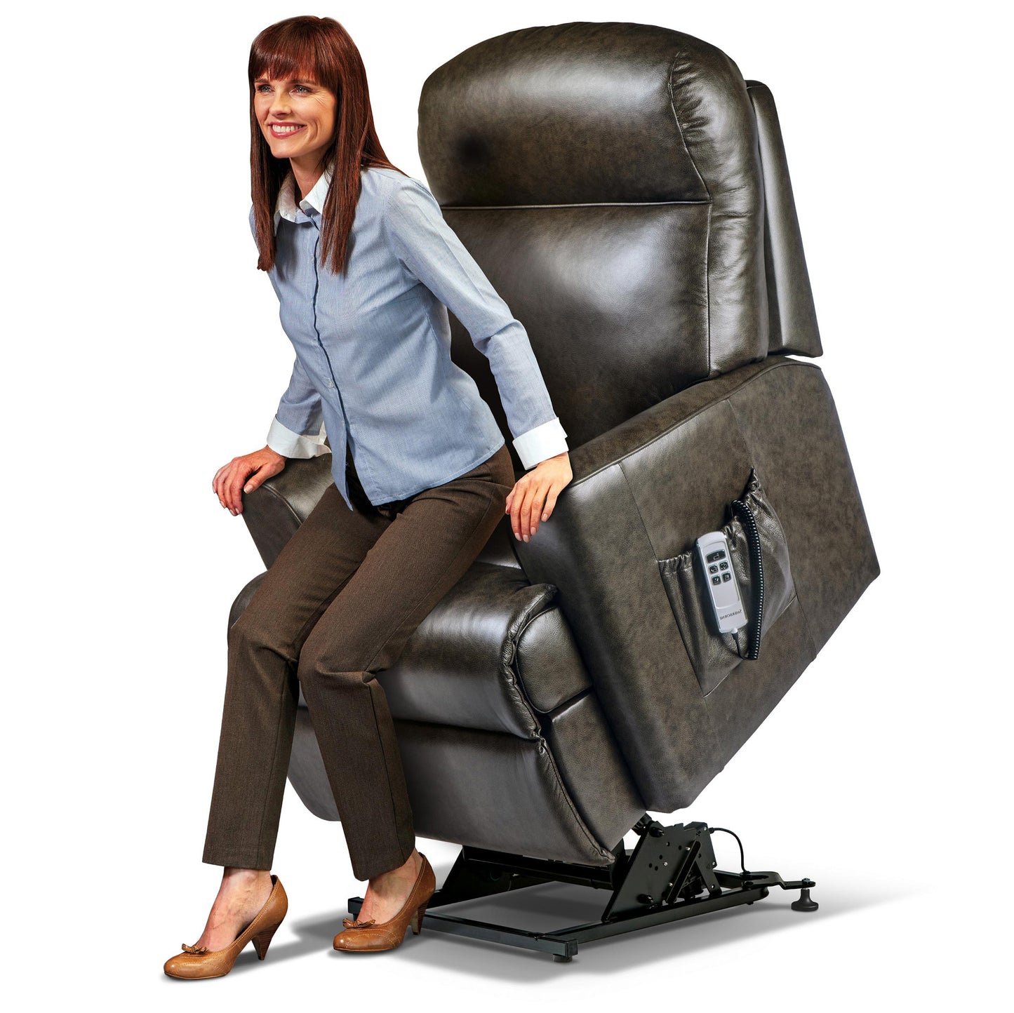 Sherborne Harrow Cloud Comfort Triple Motor Leather Rise And Recliner Armchair VAT FREE