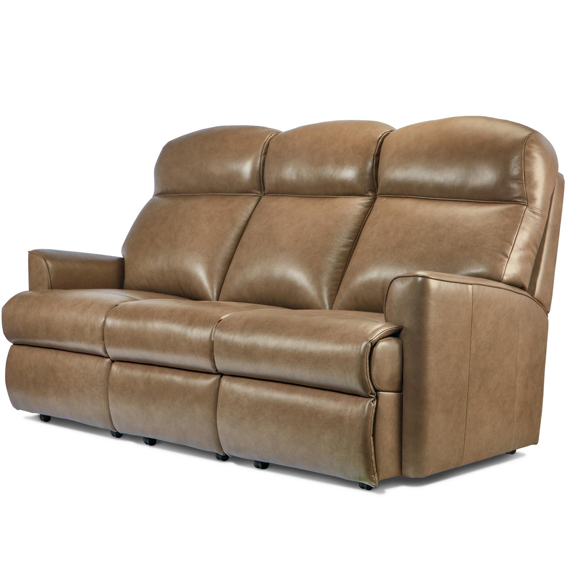 Sherborne Harrow Brown leather sofa on a white background