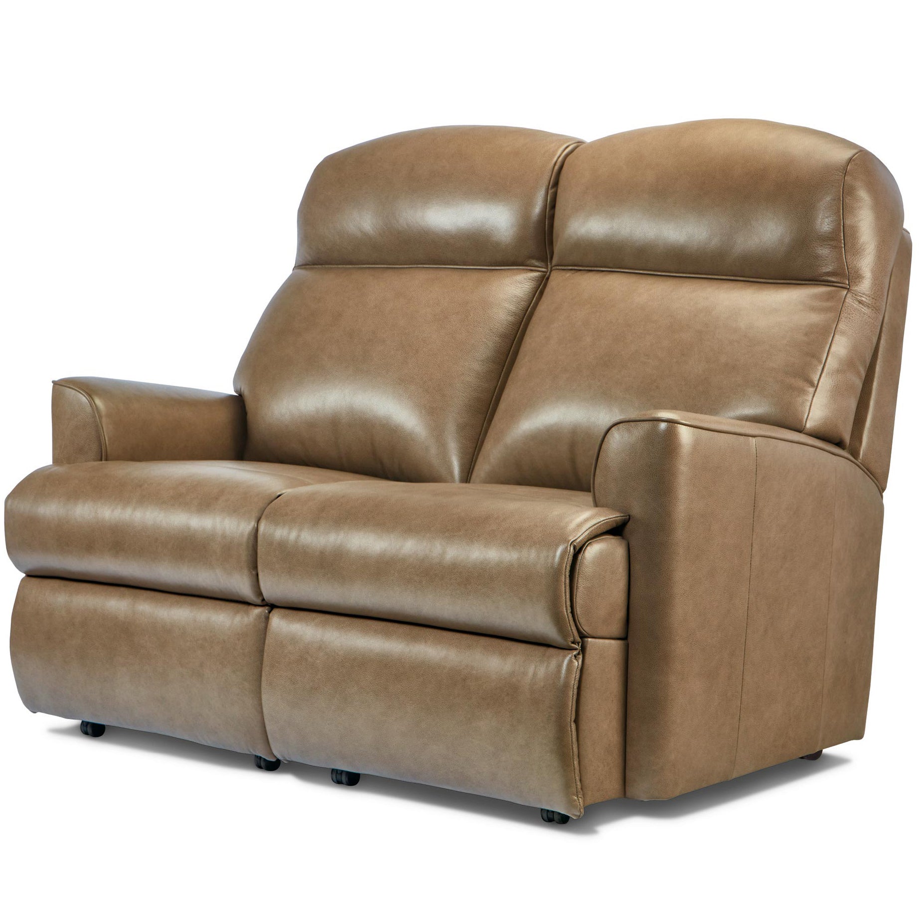 Sherborne Harrow Brown leather sofa on a white background