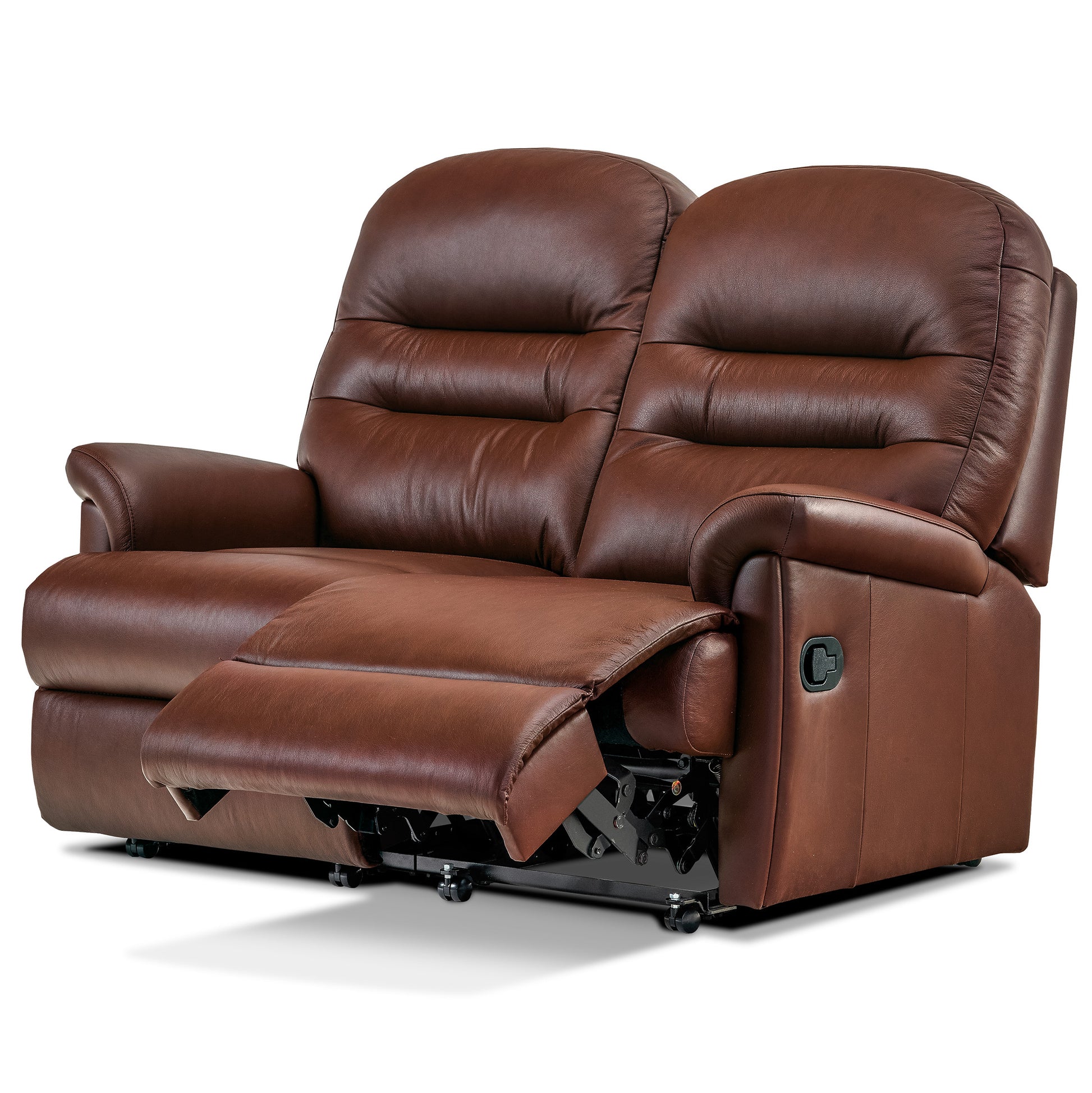 Brown leather Sherborne Keswick recliner sofa on a white background