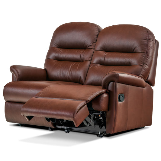 Brown leather Sherborne Keswick recliner sofa on a white background
