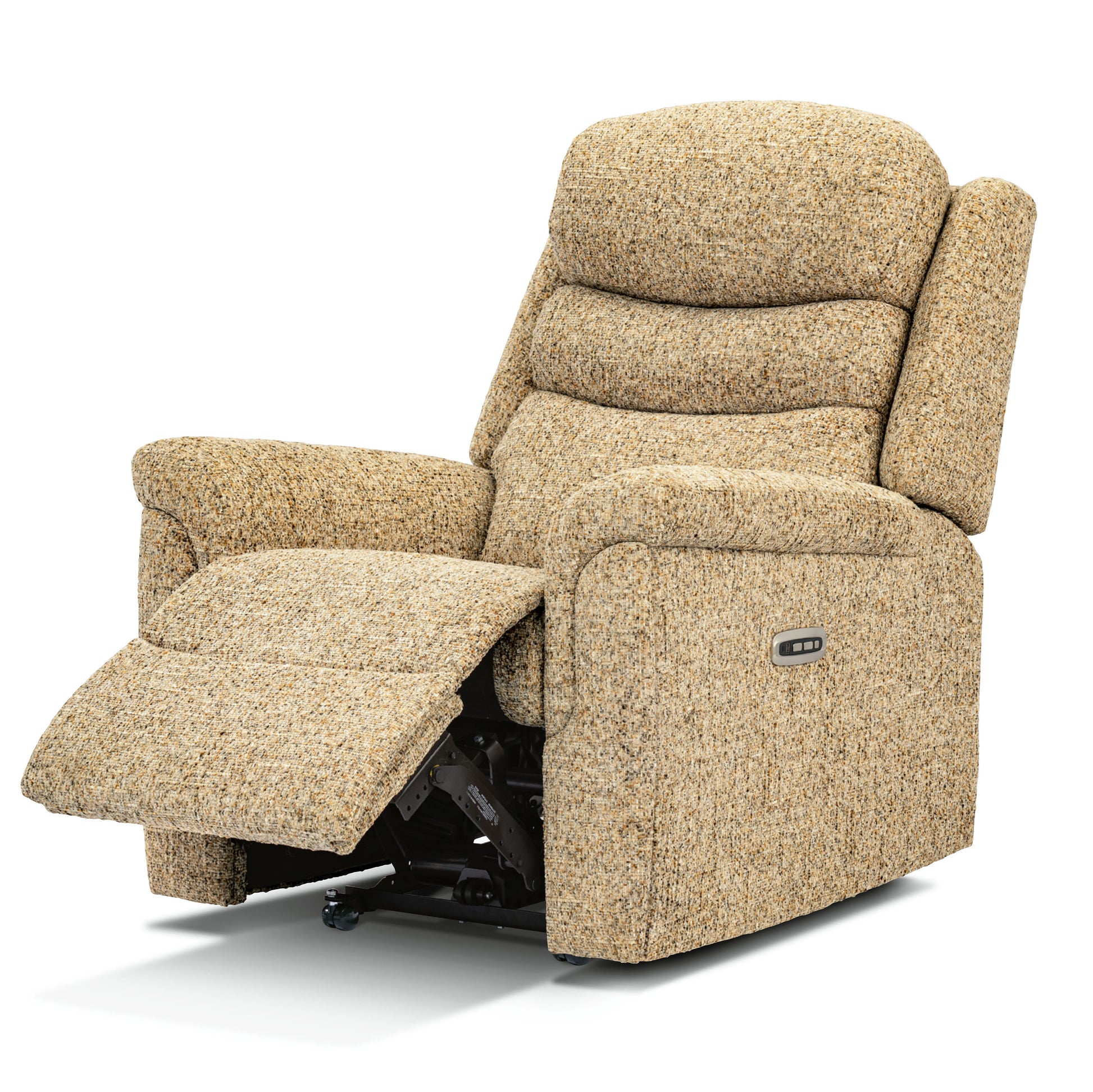 Beige recliner chair on a white background