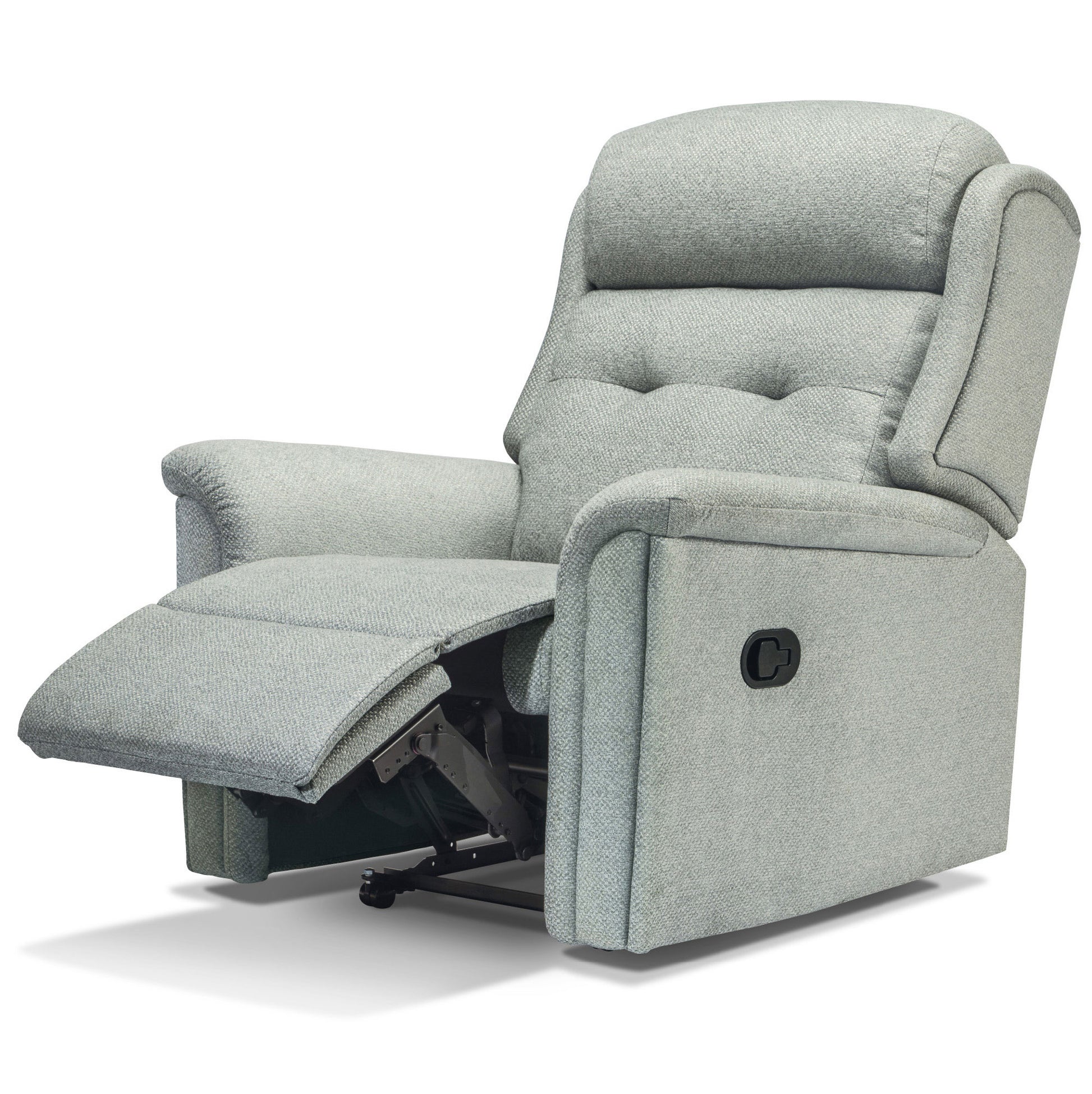 Grey Sherborne Roma manual  recliner chair on a white background