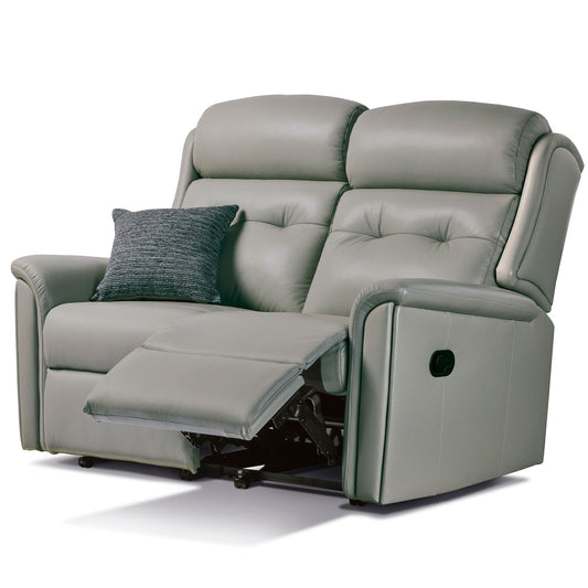 Sherborne Roma Two Seater Electric Reclining Leather Sofa With Headrest Adjustment Option