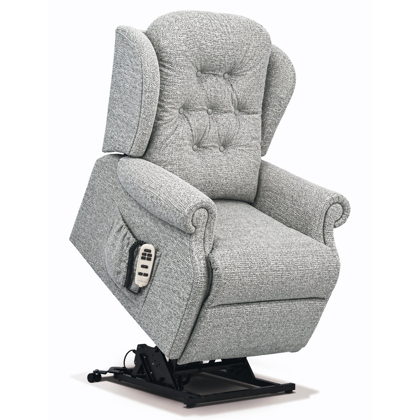 Sherborne Chester Dual Motor Fabric Riser Recliner Armchair With Lumbar & Headrest Adjustment Option VAT FREE