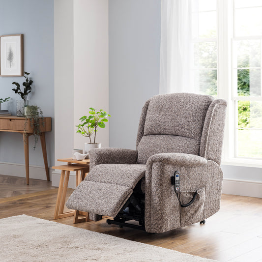 Celebrity Farndon Electric Powered Recliner Fabric Armchair With Mammoth Foam & Lumbar & Headrest Adjustment Option