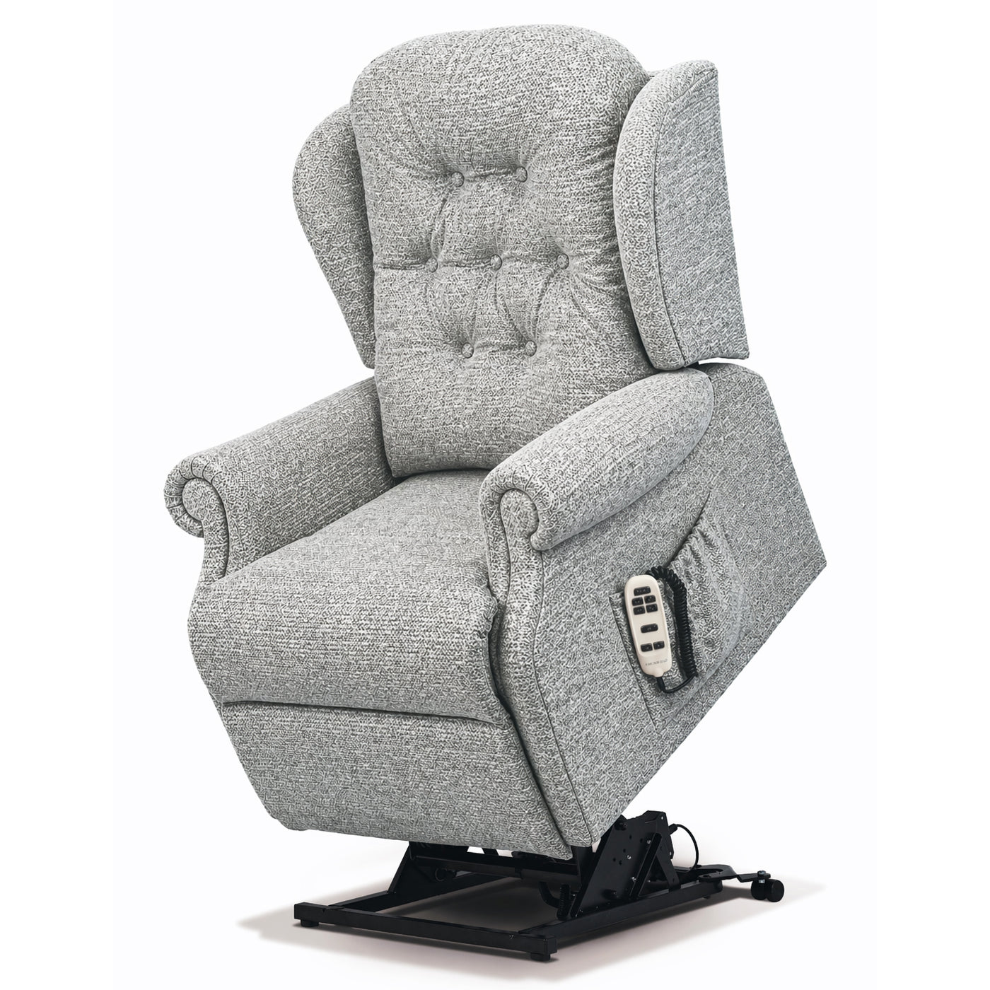 Sherborne Chester Dual Motor Fabric Riser Recliner Armchair With Lumbar & Headrest Adjustment Option VAT FREE