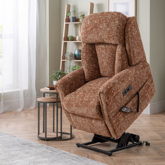 Celebrity Ashfield Dual Motor Rise And Recliner Fabric Armchair With Mammoth Foam & Lumbar & Headrest Adjustment Option VAT FREE