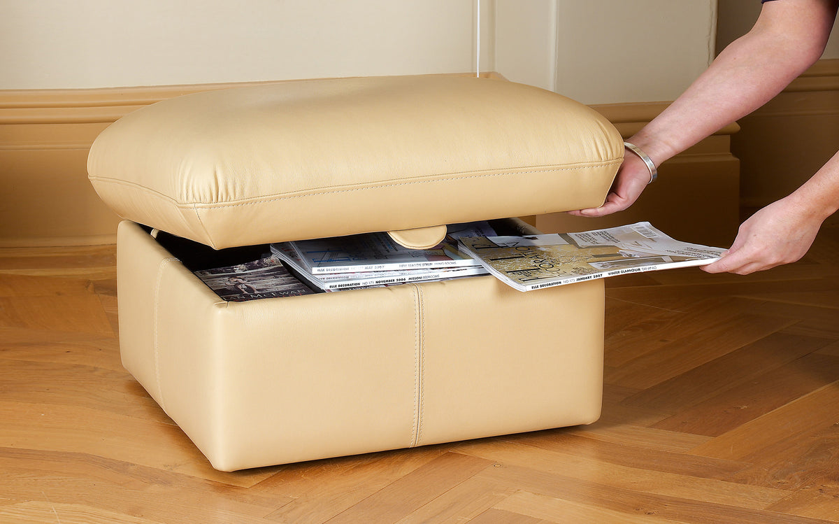 Sherborne Footstool & Storage Footstool In Leather