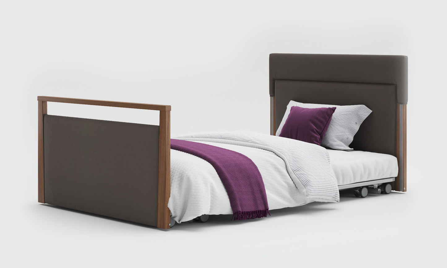 Solo Safeside Upholstered Profiling High Low Floor Bed Home Care Adjustable Bed With A Choice Of Mattresses VAT FREE