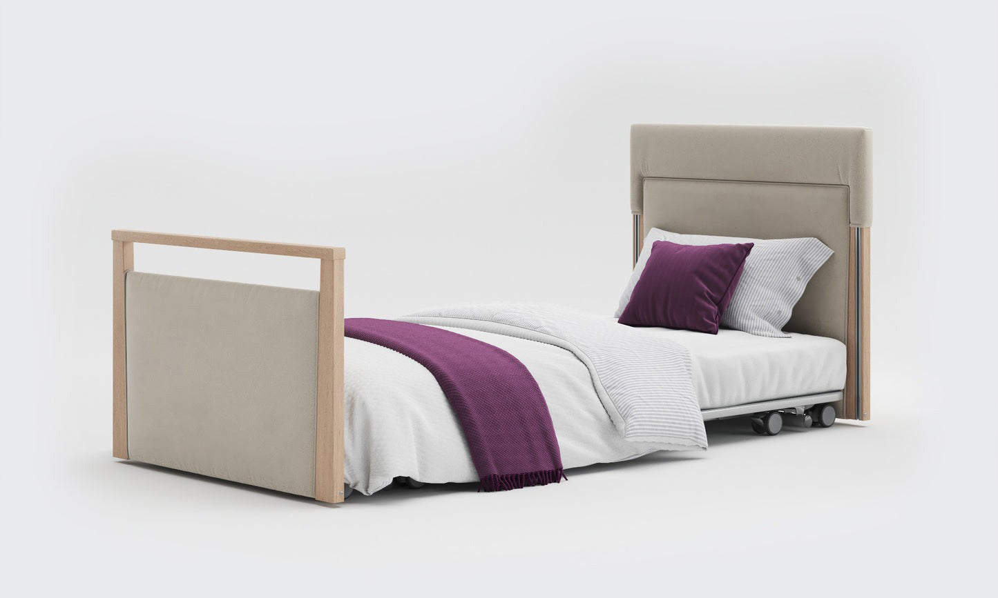 Solo Safeside Upholstered Profiling High Low Floor Bed Home Care Adjustable Bed With A Choice Of Mattresses VAT FREE