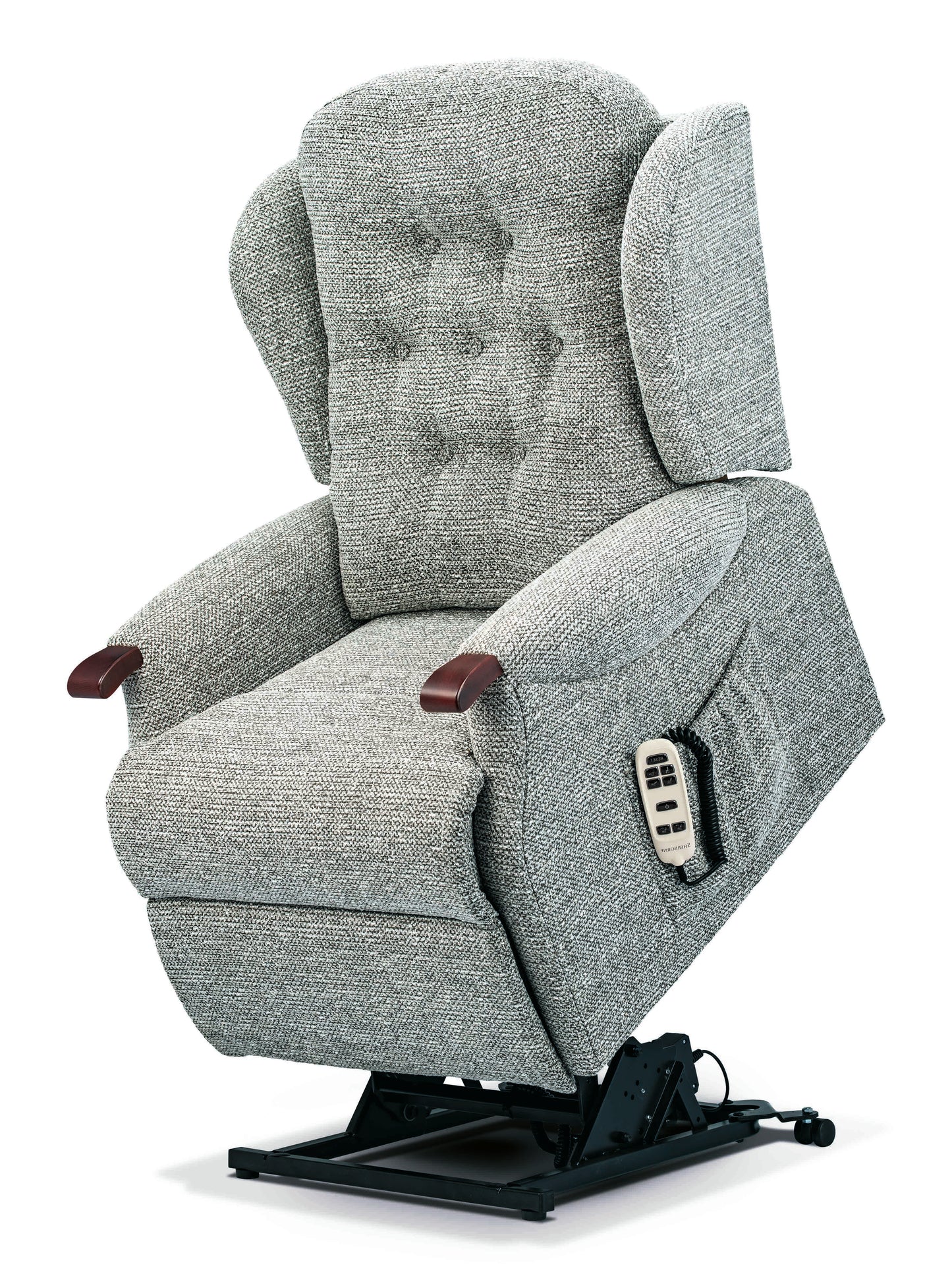 Sherborne Chester Knuckle Dual Motor Fabric Riser Recliner Armchair With Lumbar & Headrest Adjustment Option VAT FREE