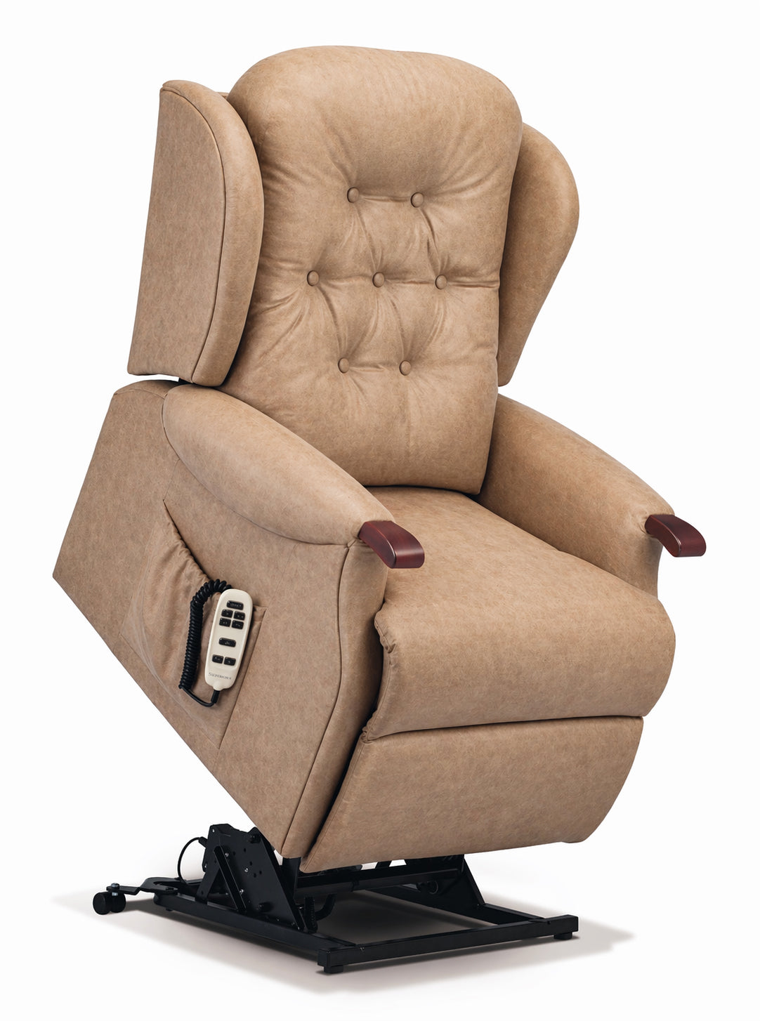 Sherborne Chester Knuckle Dual Motor Leather Riser Recliner Armchair With Lumbar & Headrest Adjustment Option VAT FREE